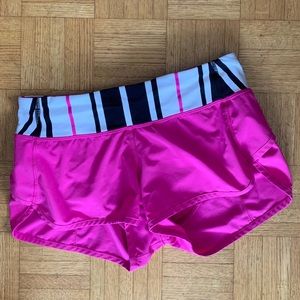 pink lululemon speed up shorts size 4